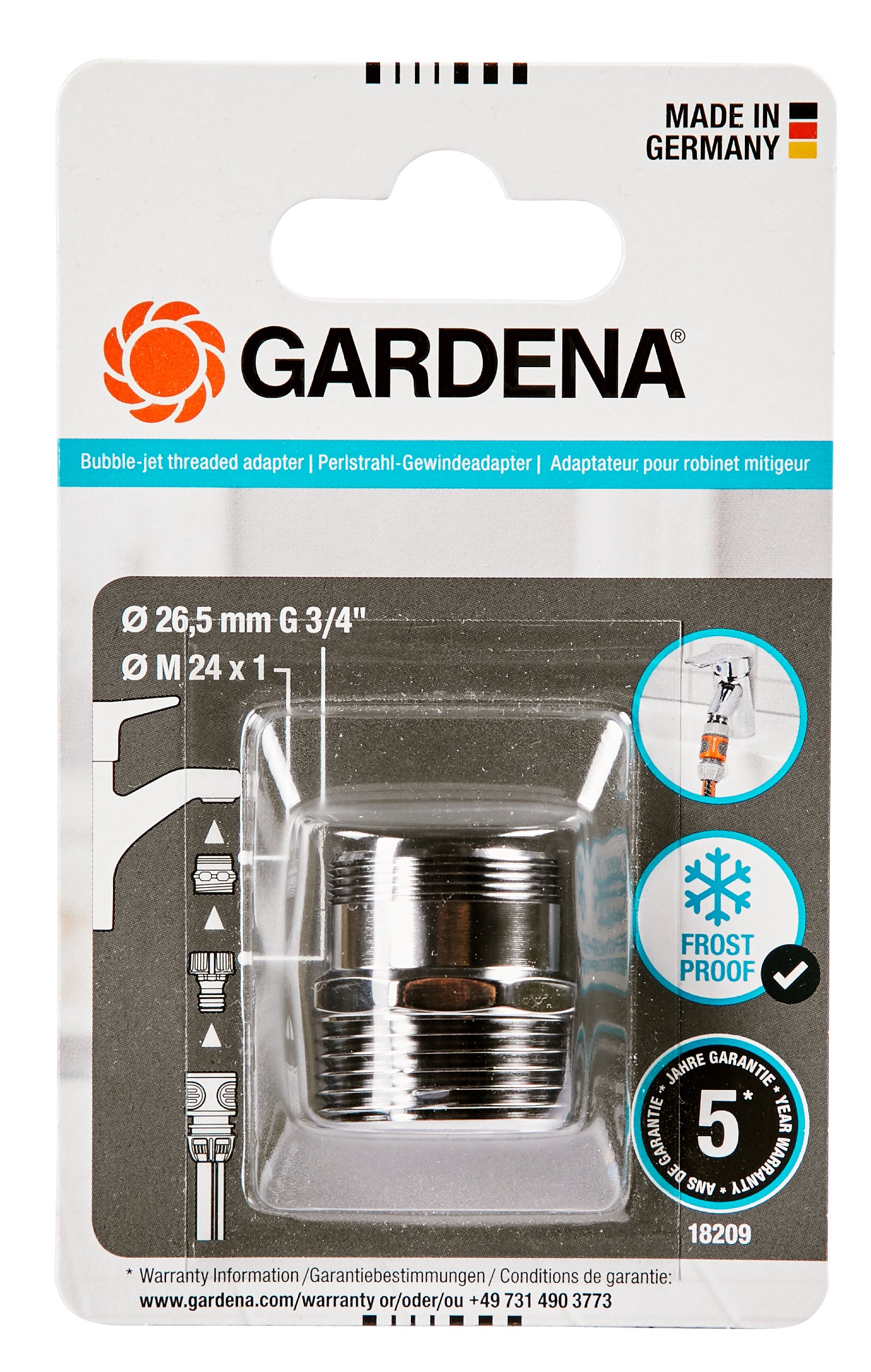 Gardena Perlstrahl-Gewindeadapter  #18209-20.