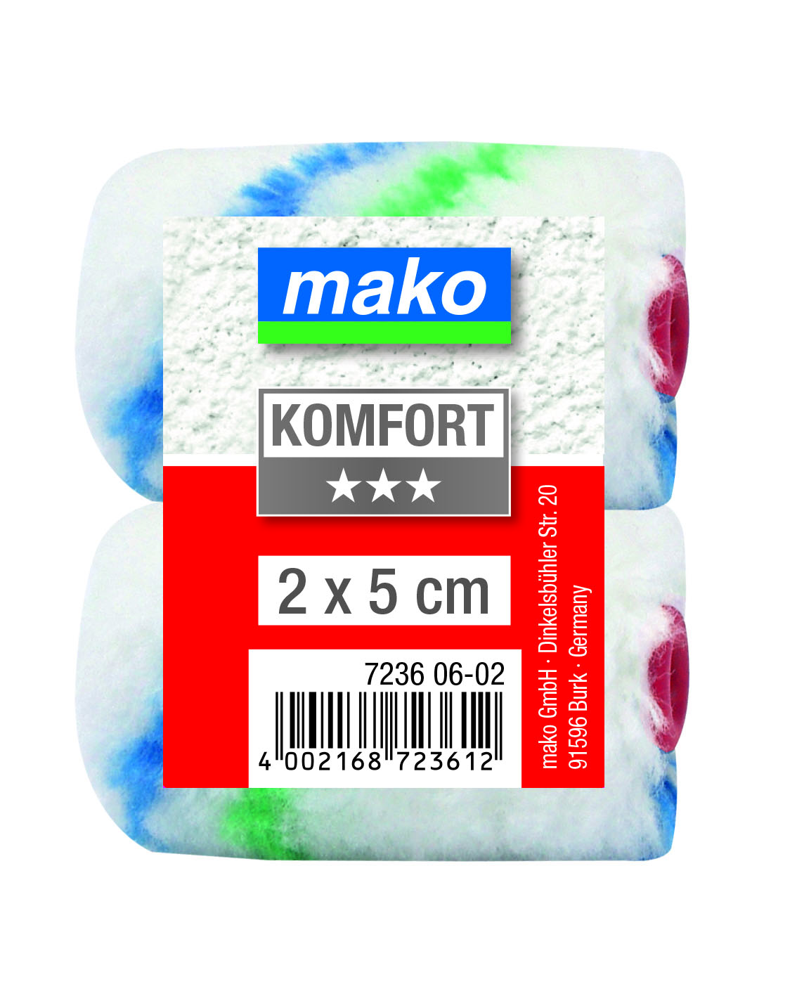 mako Kleinflächenroller-Mini mako-flor Ersatzwalze 2x5cm 2St