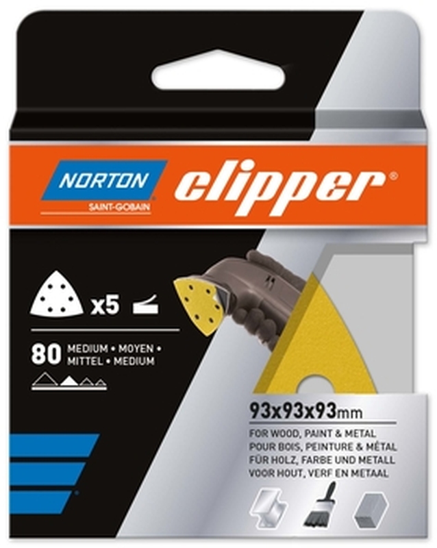 Norton Clipper Delta Schleifscheibe 93x93x93 mm K80 5 Stück