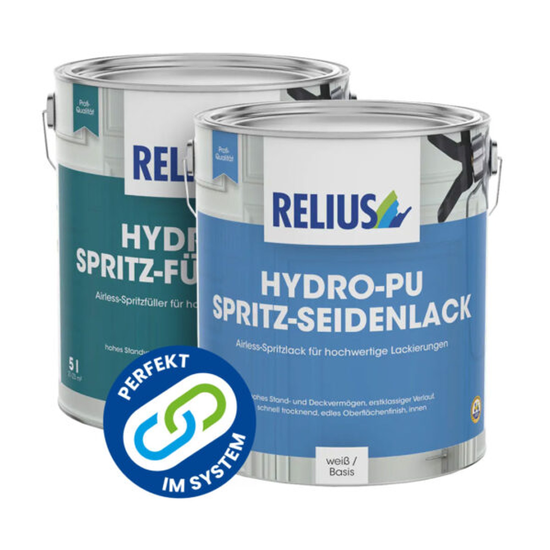Relius Hydro-PU Spritz-Seidenlack weiß 2,5 Liter
