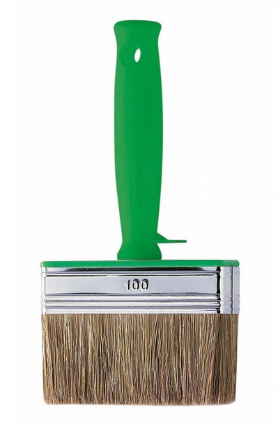 Lasur-Flächenstreicher BASIC, Hollester-/Naturborstenmischung, Kunststoffgriff mit Eimerhaken