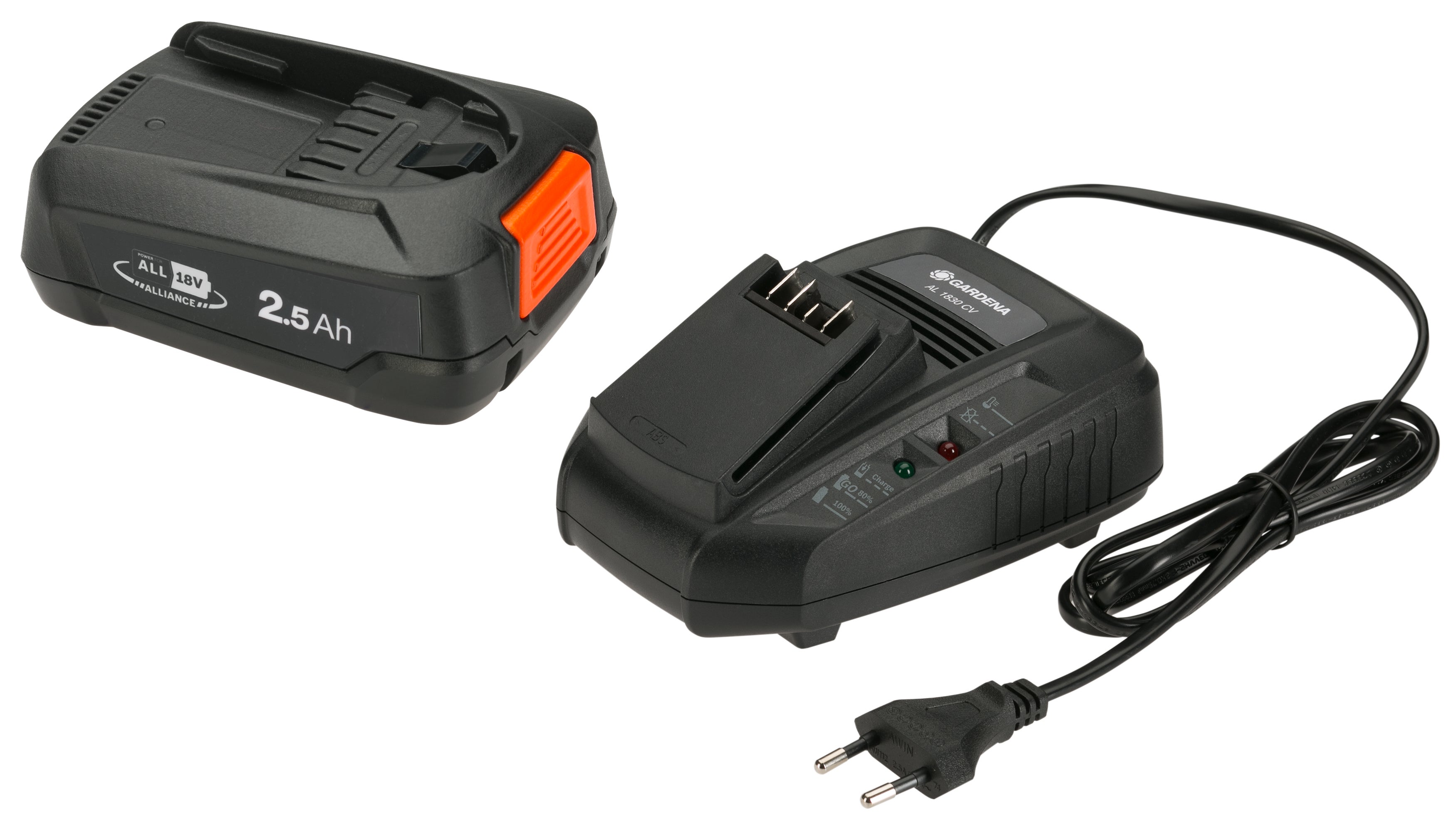Gardena Starter-Kit P4A 1 x Akku 2,5 Ah / Schnell-Ladegerät #14906-20.