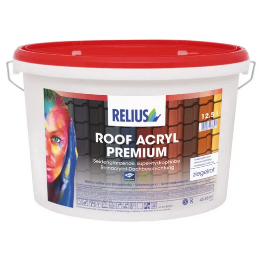 Relius Roof Acryl Premium Dachbeschichtung Dachfarbe 12,5 Liter in 8 Farbtönen