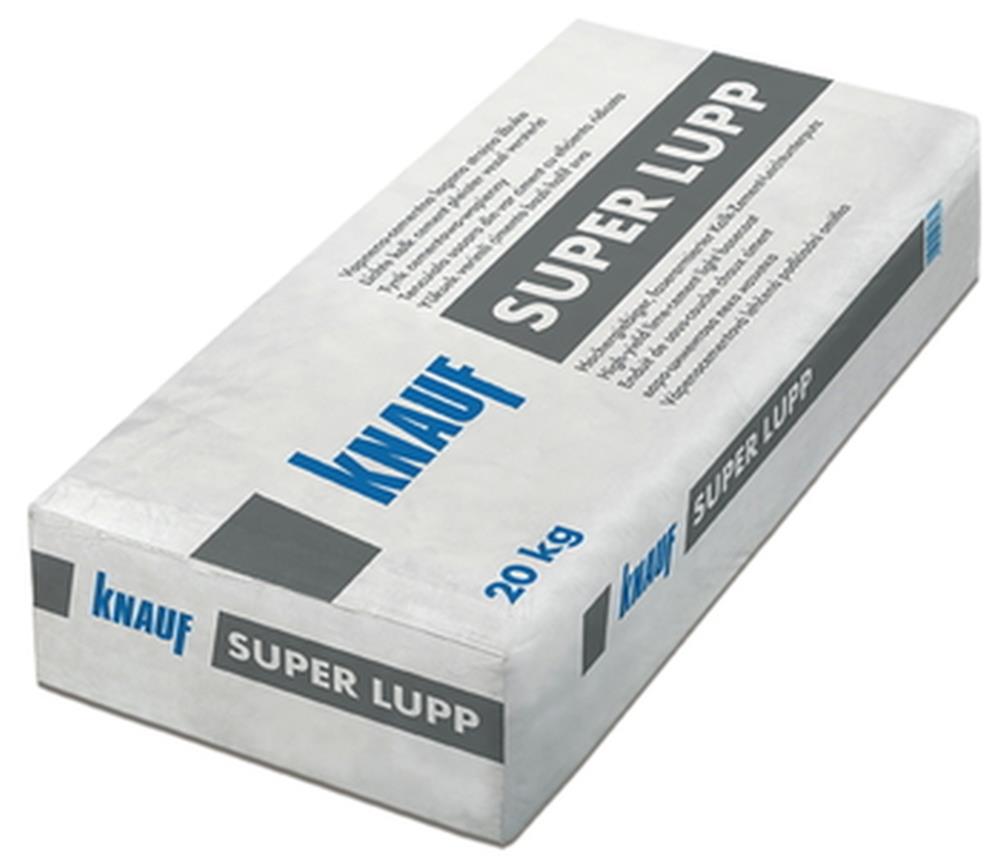 48 x Knauf Super Lupp Kalk-Zement-Leichtunterputz Putz 20 kg Innen & Außen 48 x Knauf Super Lupp Kalk-Zement-Leichtunterputz Putz 20 kg Innen & Außen
