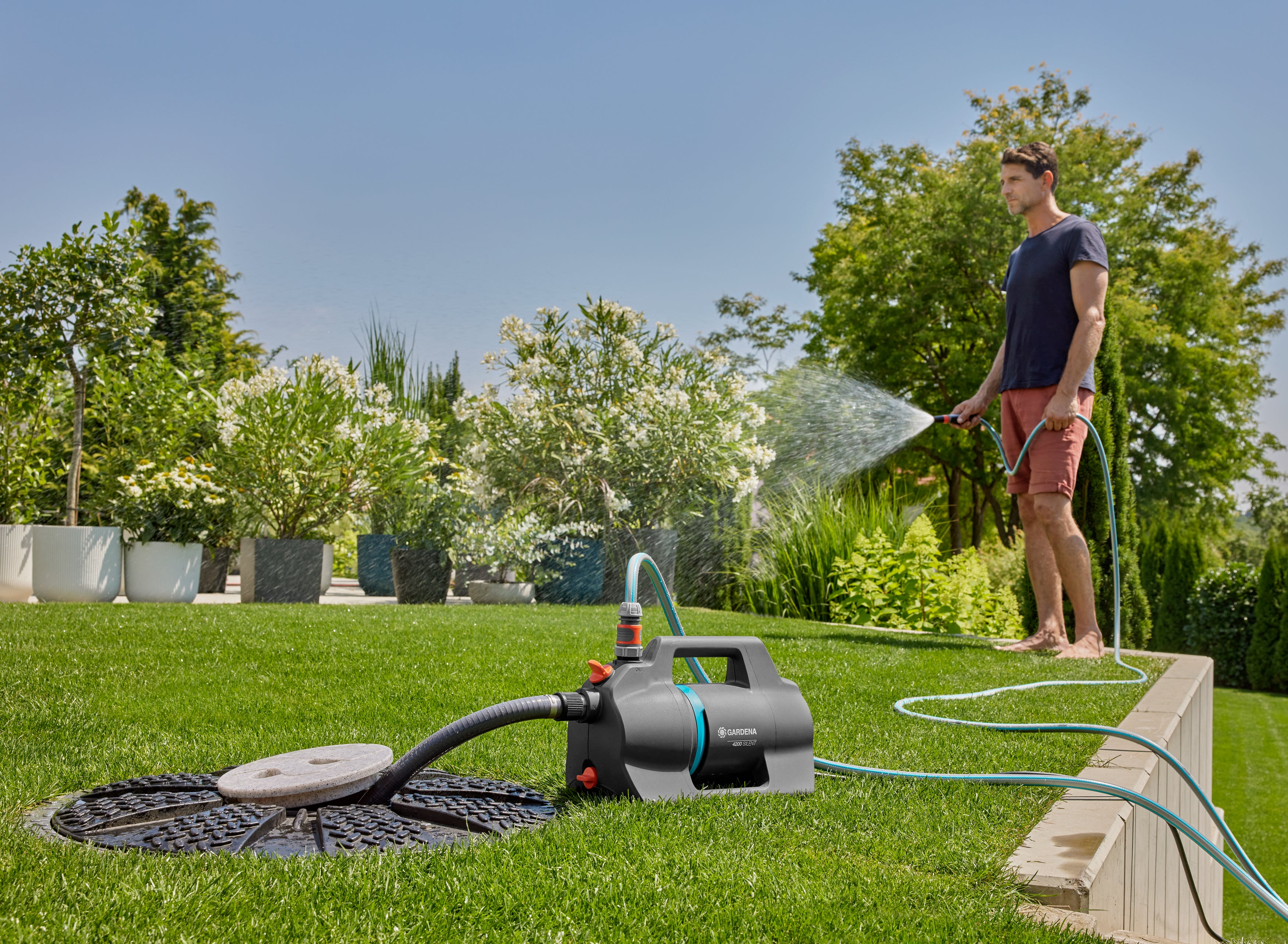 Gardena Gartenpumpe 4200 Silent Set #09055-61.