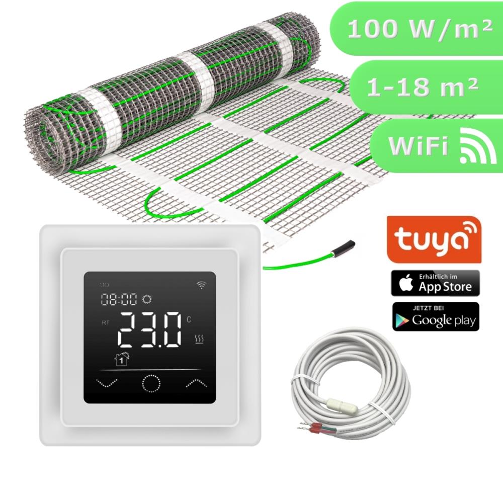 HWT Fußbodenheizung Set Basic TWIN 100W/m² & WiFi Touch weiß HWT Fußbodenheizung Set Basic TWIN 100W/m² & WiFi Touch weiß