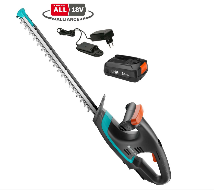 Gardena A-Heckenschere ComfortCut P4All 50/18 inkl. Akku +Pfegespray exklusiv #14730-43.