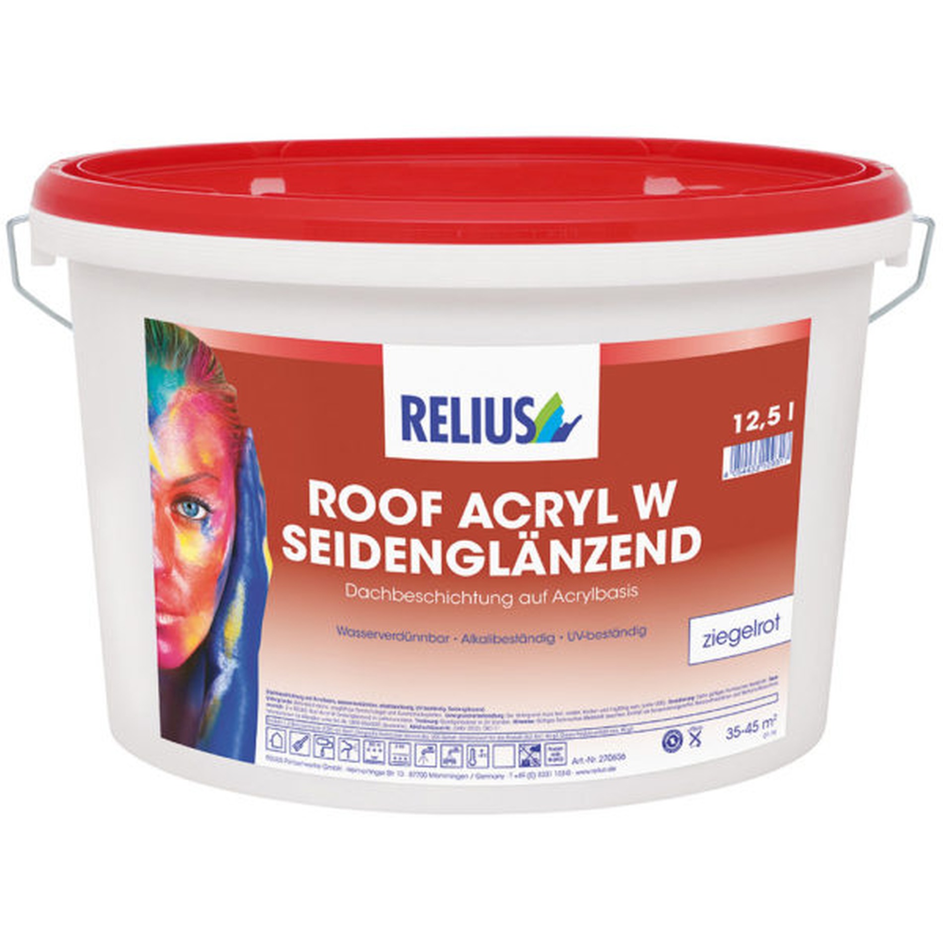 Relius Roof Acryl W Seidenglänzend anthrazit 12,5 Liter