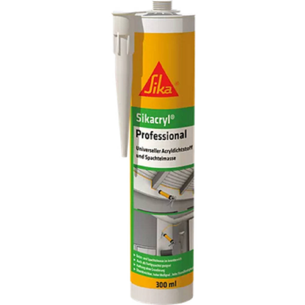 12 x Sika Sikacryl® Professional Acryl weiss 300 ml - Dichtstoff & Spachtelmasse