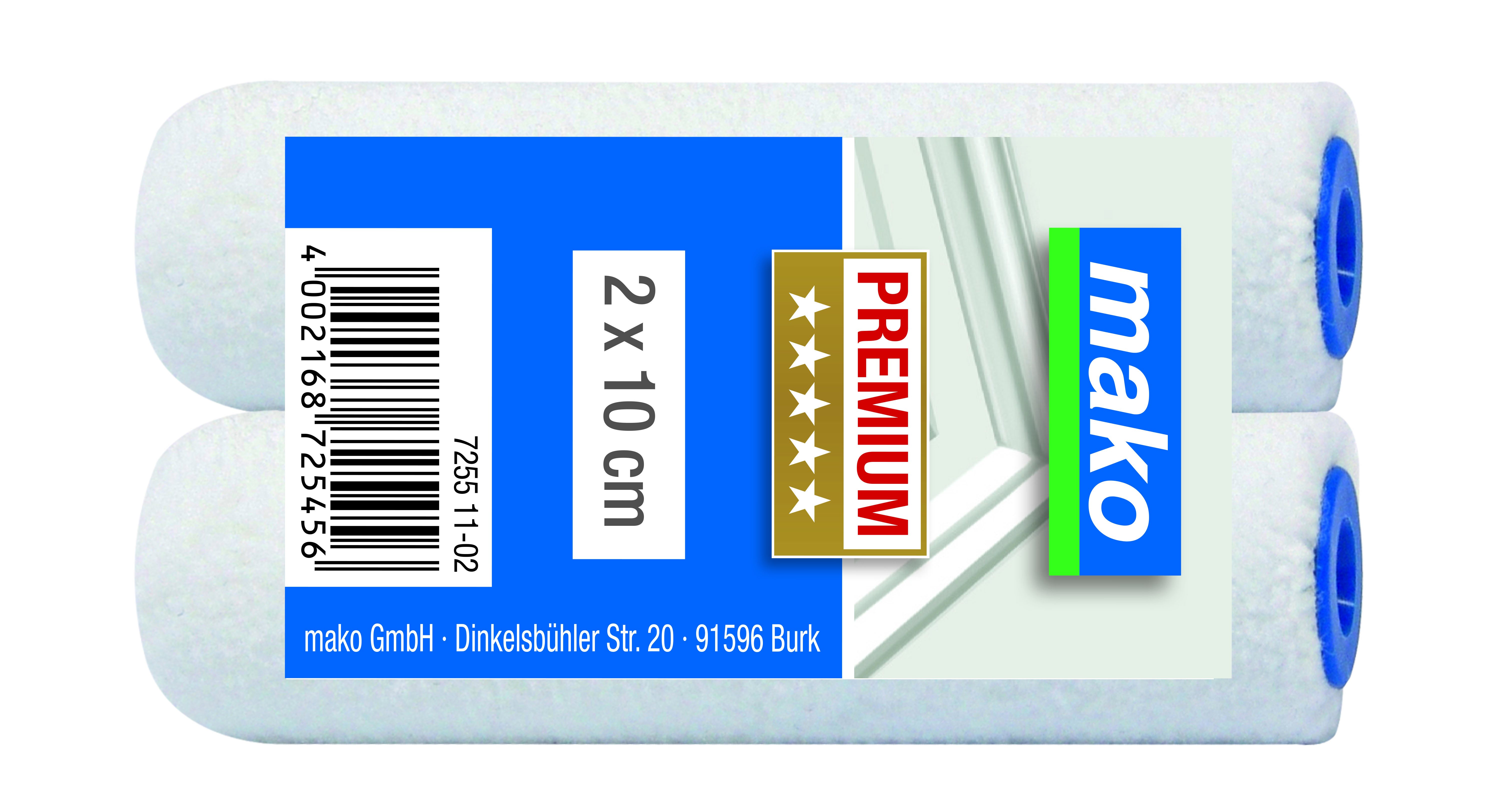 Lack-Ersatzwalzen mako-tex plus PREMIUM, 10 cm, Polhöhe 5 mm