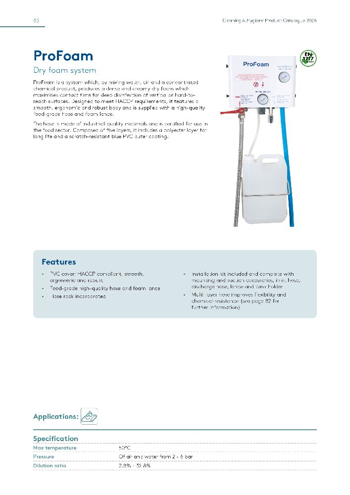 Seko ProFoam MOP1000A00000000 Trocken‑Schaumsystem ohne Pistole und Schlauch für 1 Produkt a 5 Liter