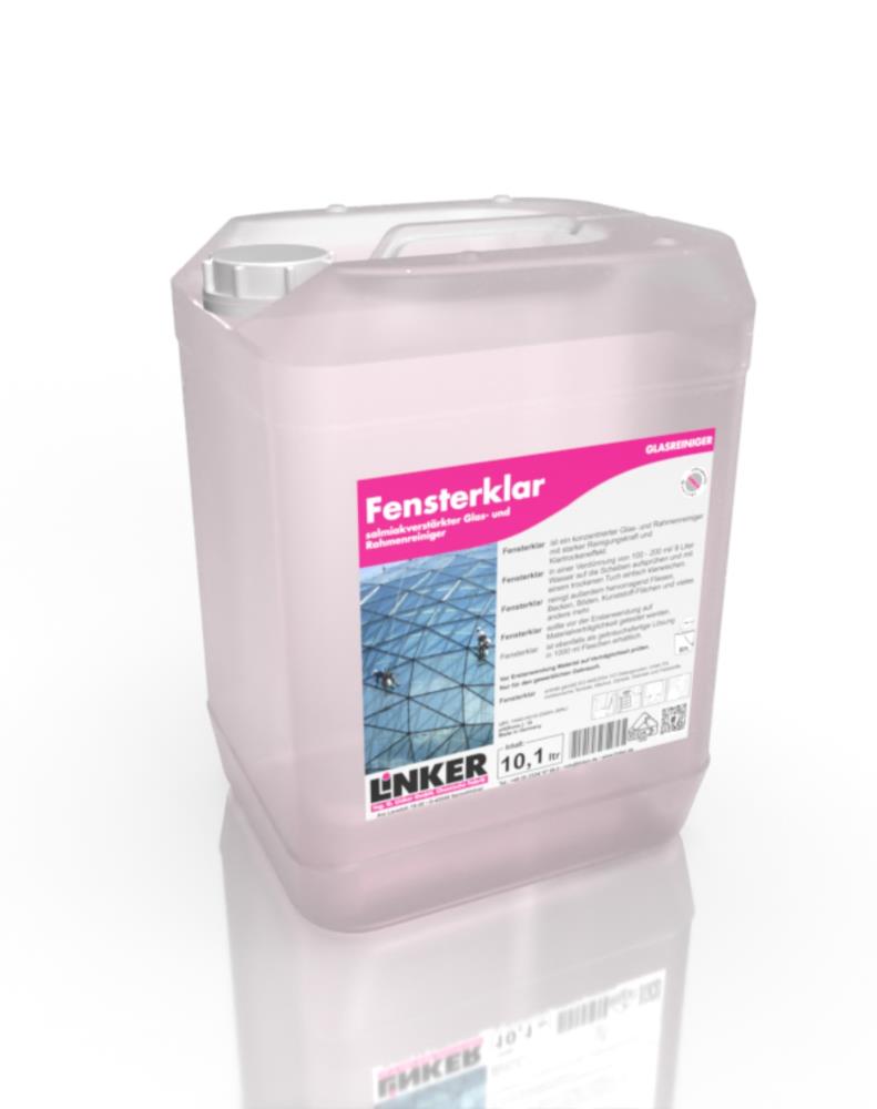 Linker Chemie Fensterklar salmiakverstärkter Glas- und Rahmenreiniger 10,1 Liter
