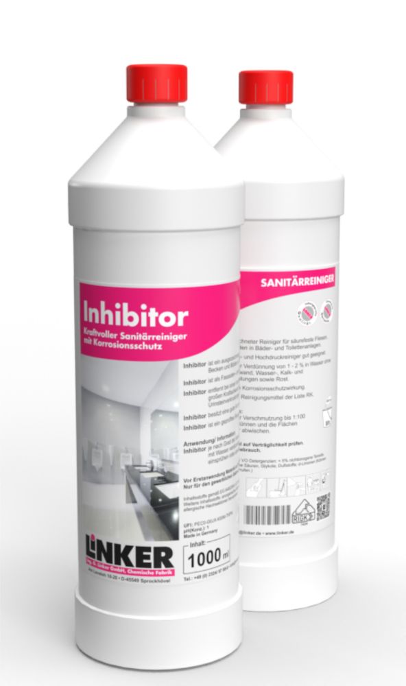 Linker Chemie Inhibitor Sanitär Bad Reiniger Salzsäurefrei Kalkblocker 1 Liter Flasche