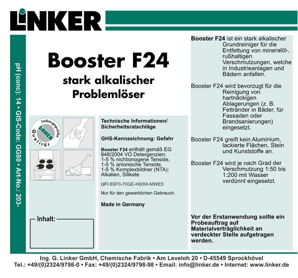 Linker Chemie Booster F24 10,1 Liter
