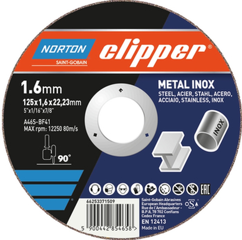 Norton Clipper Trennscheibe Metall Inox Ø125x1,0x22,23 mm