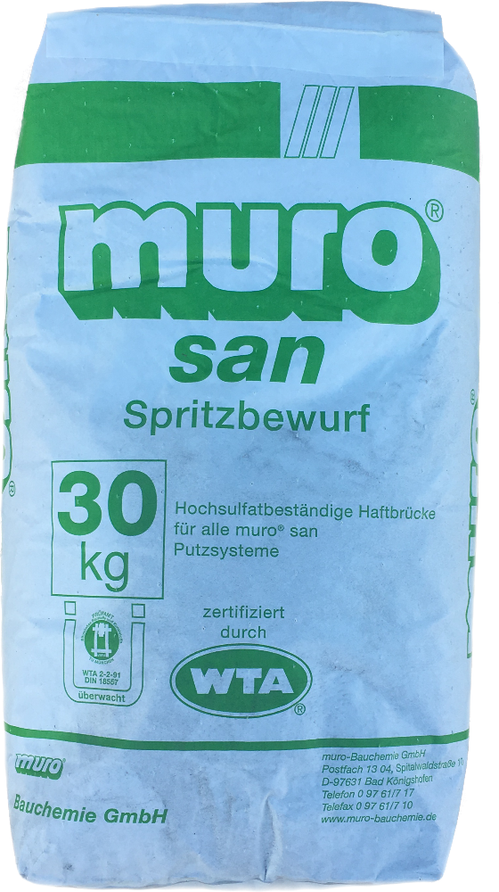 muro san Spritzbewurf WTA hochsulfatbeständig grau 30 kg muro san Spritzbewurf WTA hochsulfatbeständig grau 30 kg