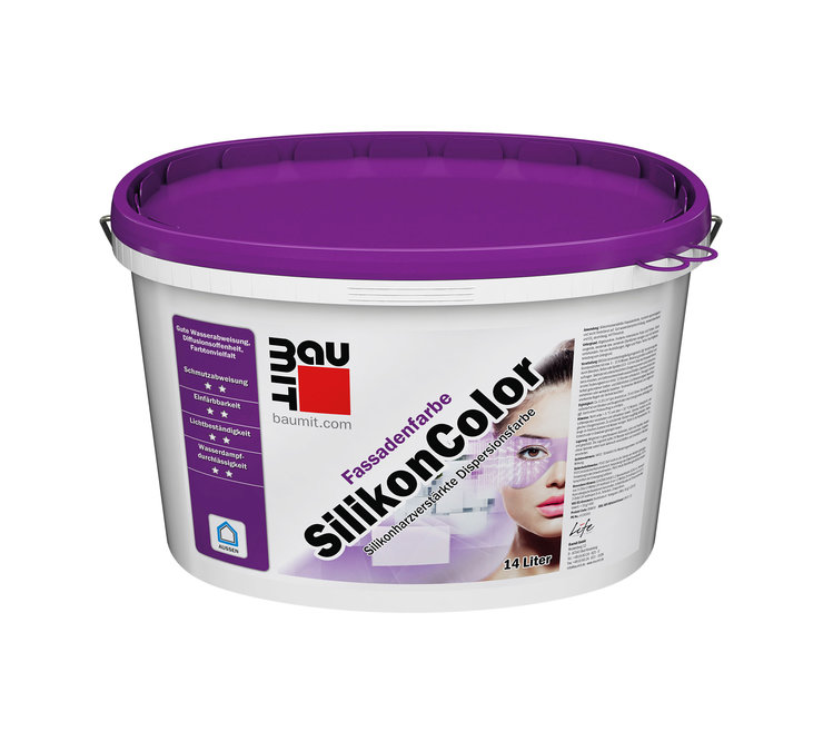 Baumit SilikonColor Fassadenfarbe silikonverstärkt weiß 14 Liter