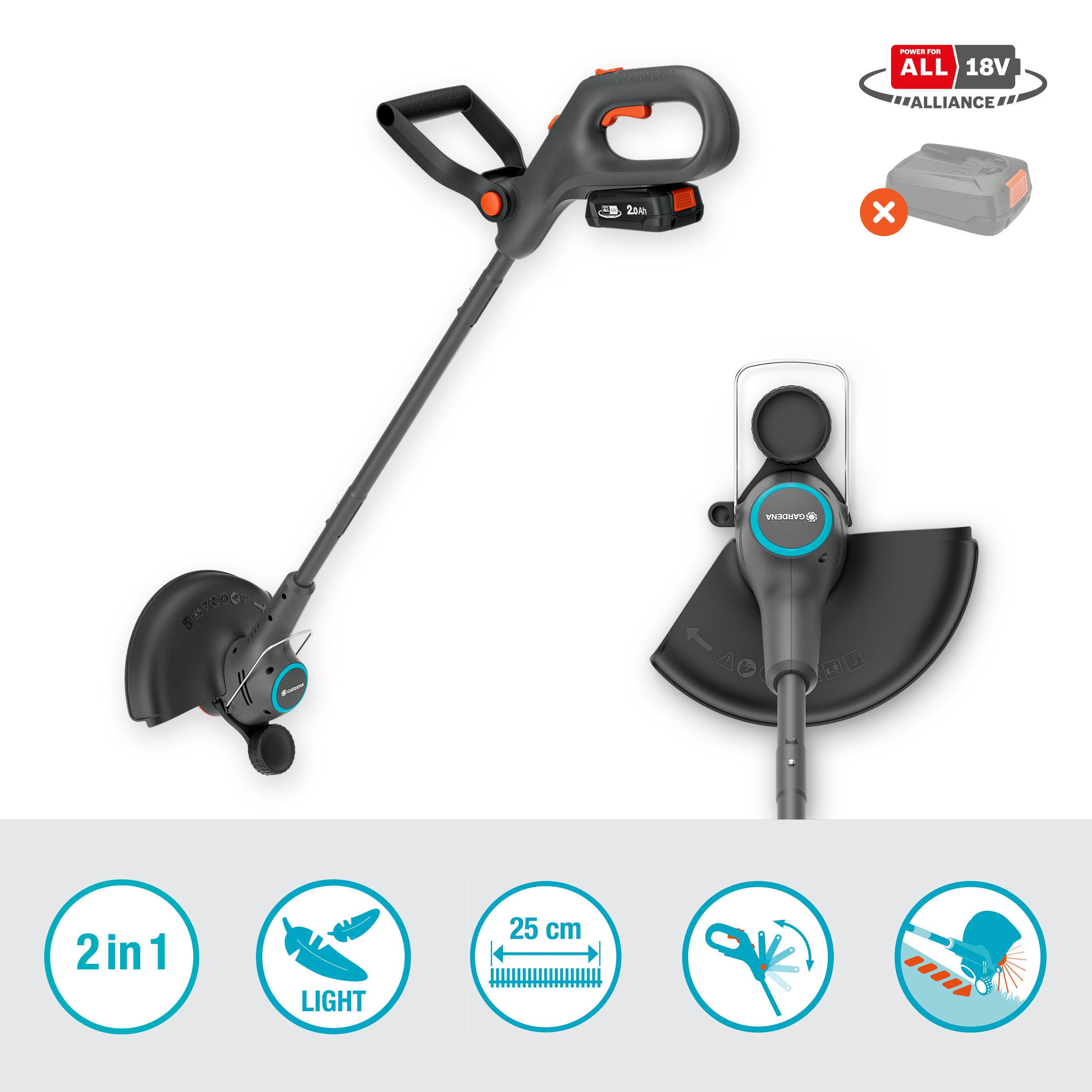 Gardena Akku-Trimmer Akku-Trimmer EasyTrim 25/18V P4A solo #14704-55.