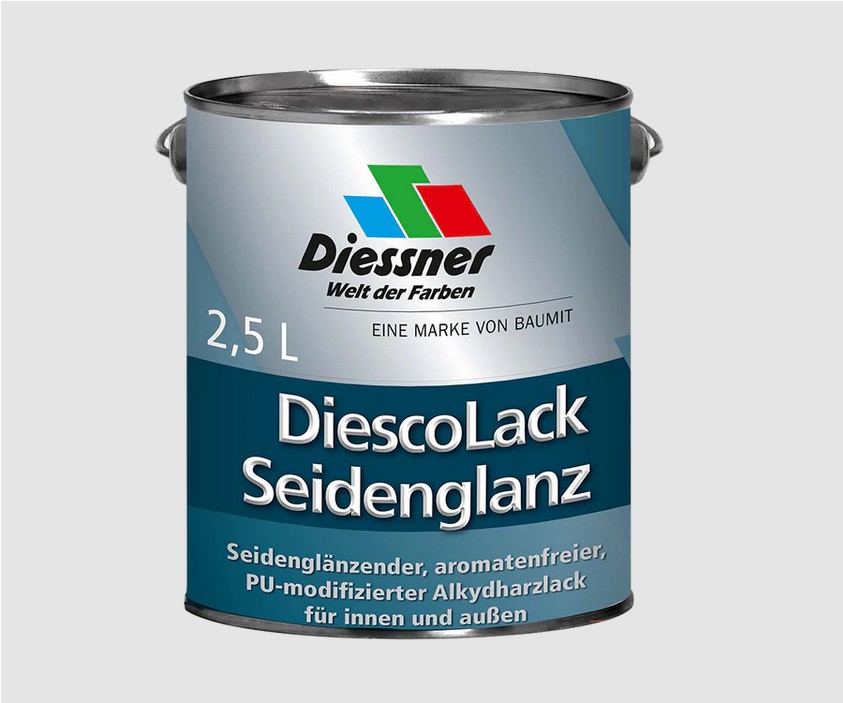 Diessner DiescoLack Seidenglanz Alkydharzlack Lack für innen & außen weiß 1 Liter Diessner DiescoLack Seidenglanz Alkydharzlack Lack für innen & außen weiß 1 Liter
