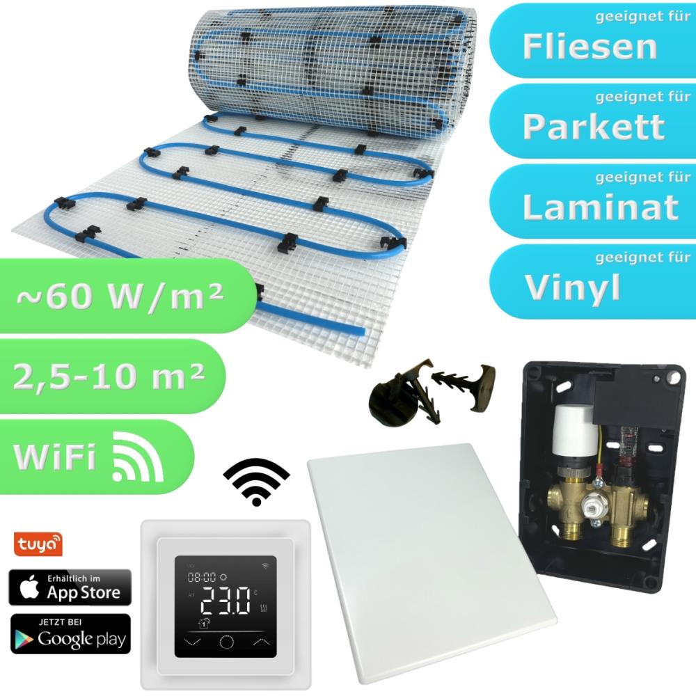 HWT Fußbodenheizung Set Einrohr & E-Regelbox WLAN Touch HWT Fußbodenheizung Set Einrohr & E-Regelbox WLAN Touch