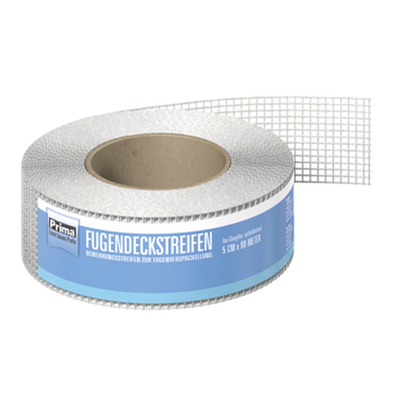 Fugendeckstreifen, 5 cm x 90 m, selbstklebend aus Glasgitter Fugendeckstreifen, 5 cm x 90 m, selbstklebend aus Glasgitter