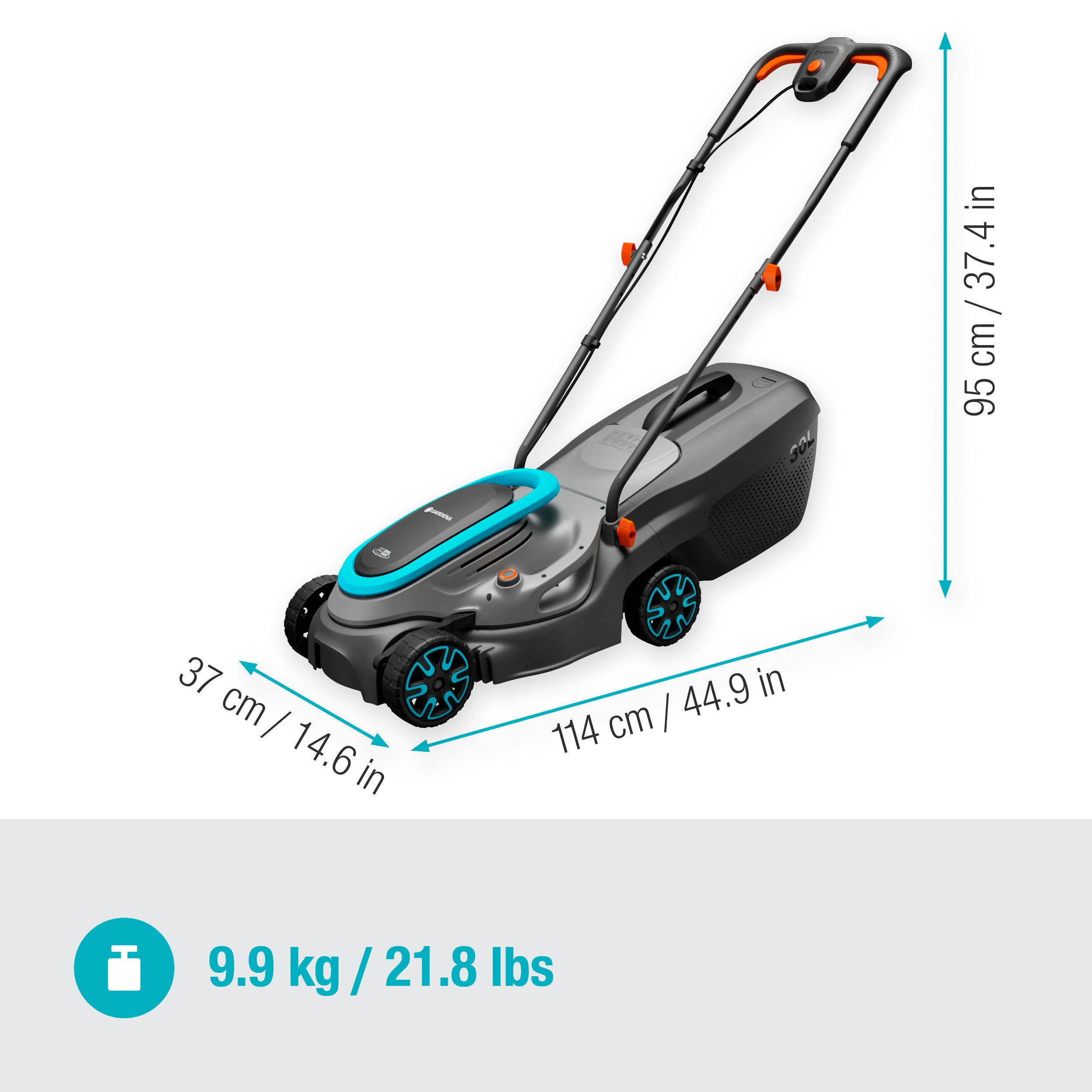 Gardena Akku-Rasenmäher PowerMax 32/18V P4A solo #14632-55.