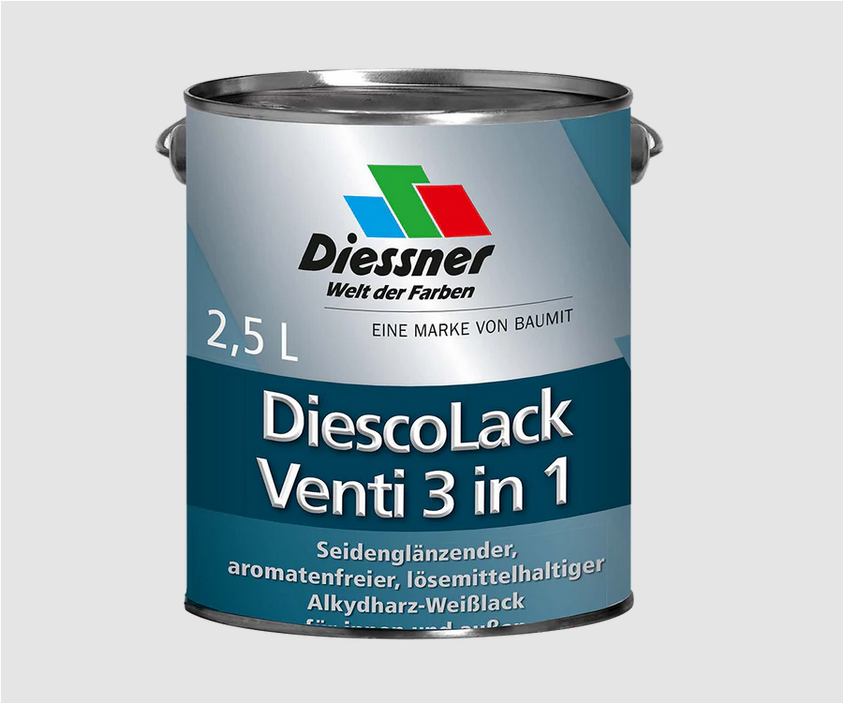 Diessner DiescoLack Venti 3in1 Lack Innen- & Außen für Holzbauteile weiss