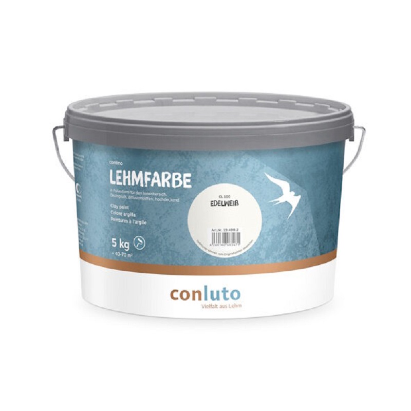 Conluto conlino Lehmfarbe Wand- & Deckenanstrich innen Edelweiß 5 kg