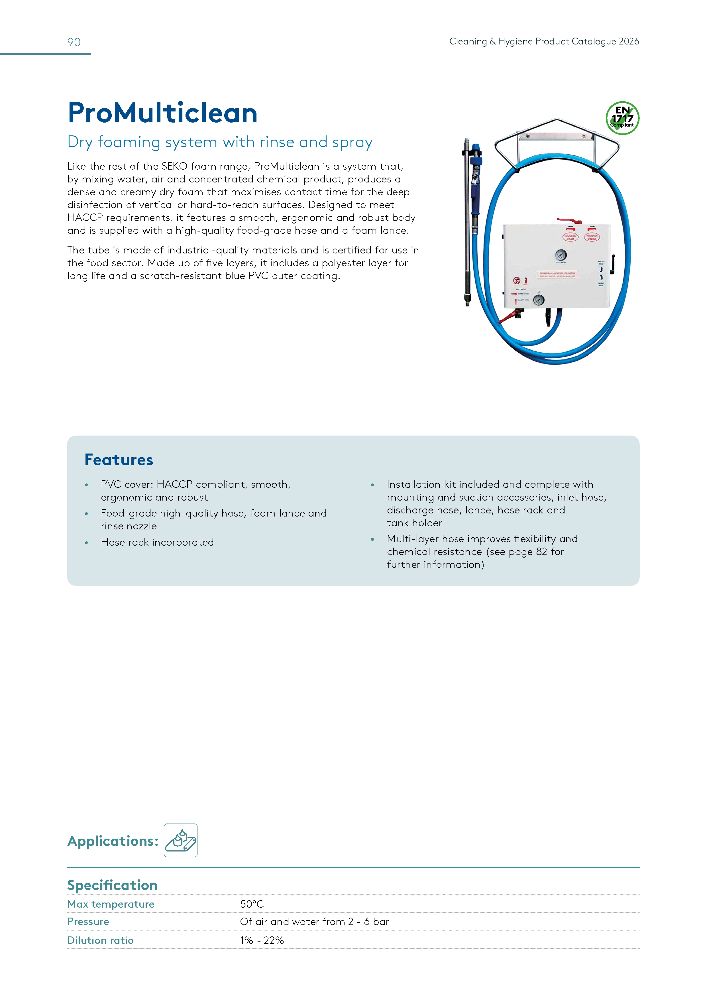 Seko ProMulticlean MUP1000D00000000 Trocken‑Schaumsystem ohne Pistole & Schlauch 2 Produkt a 5 Liter