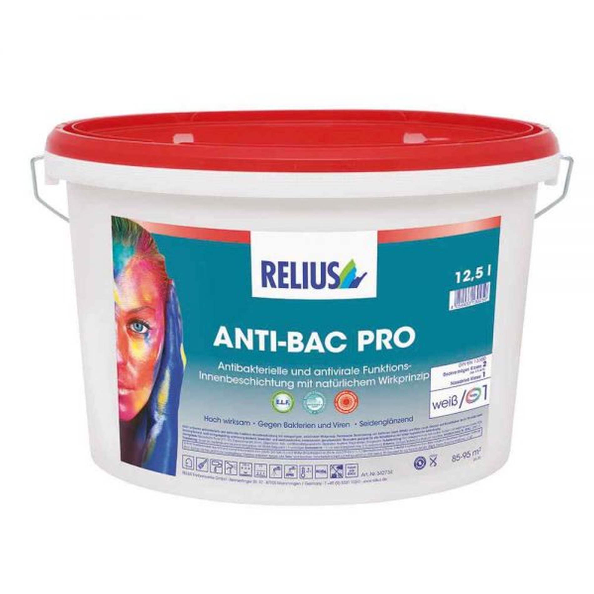 Relius Anti-Bac Pro Wandfarbe weiß / Basis 1