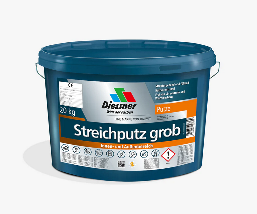 Diessner Streichputz Putz grob füllende strukturgebende Beschichtung weiss Diessner Streichputz Putz grob füllende strukturgebende Beschichtung weiss