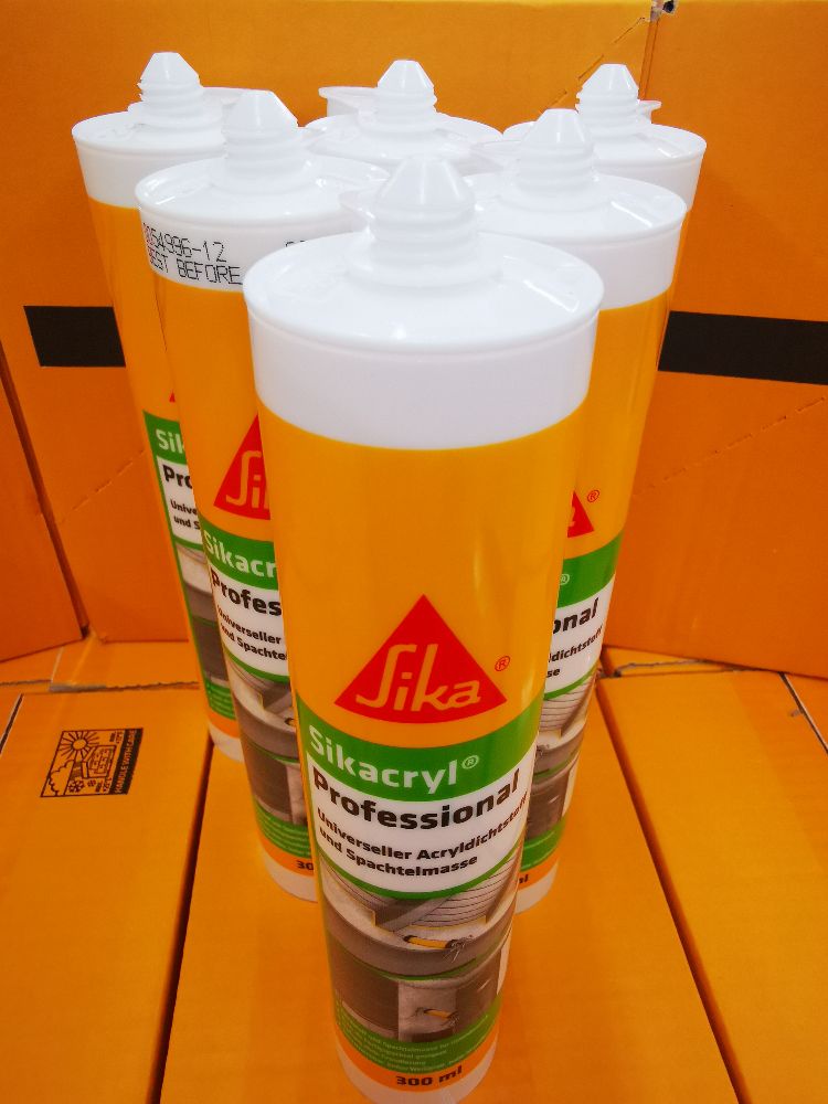 6 x Sika Sikacryl® Professional Acryl weiss 300 ml - Dichtstoff & Spachtelmasse
