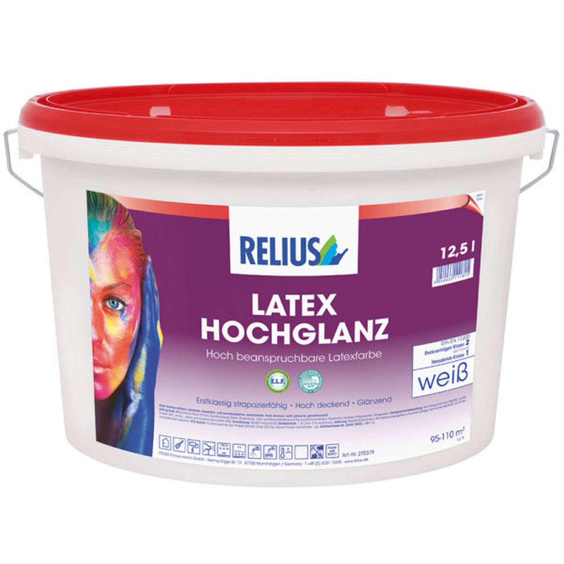 Relius Latex Hochglanz weiß 12,5 Liter