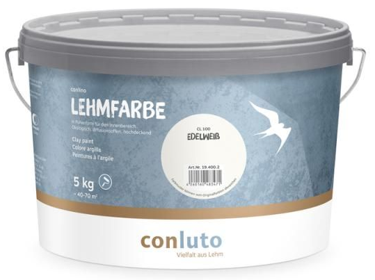 Conluto conlino Lehmfarbe Farbe Wand- & Decke innen verschiedene Farbtöne 5 kg