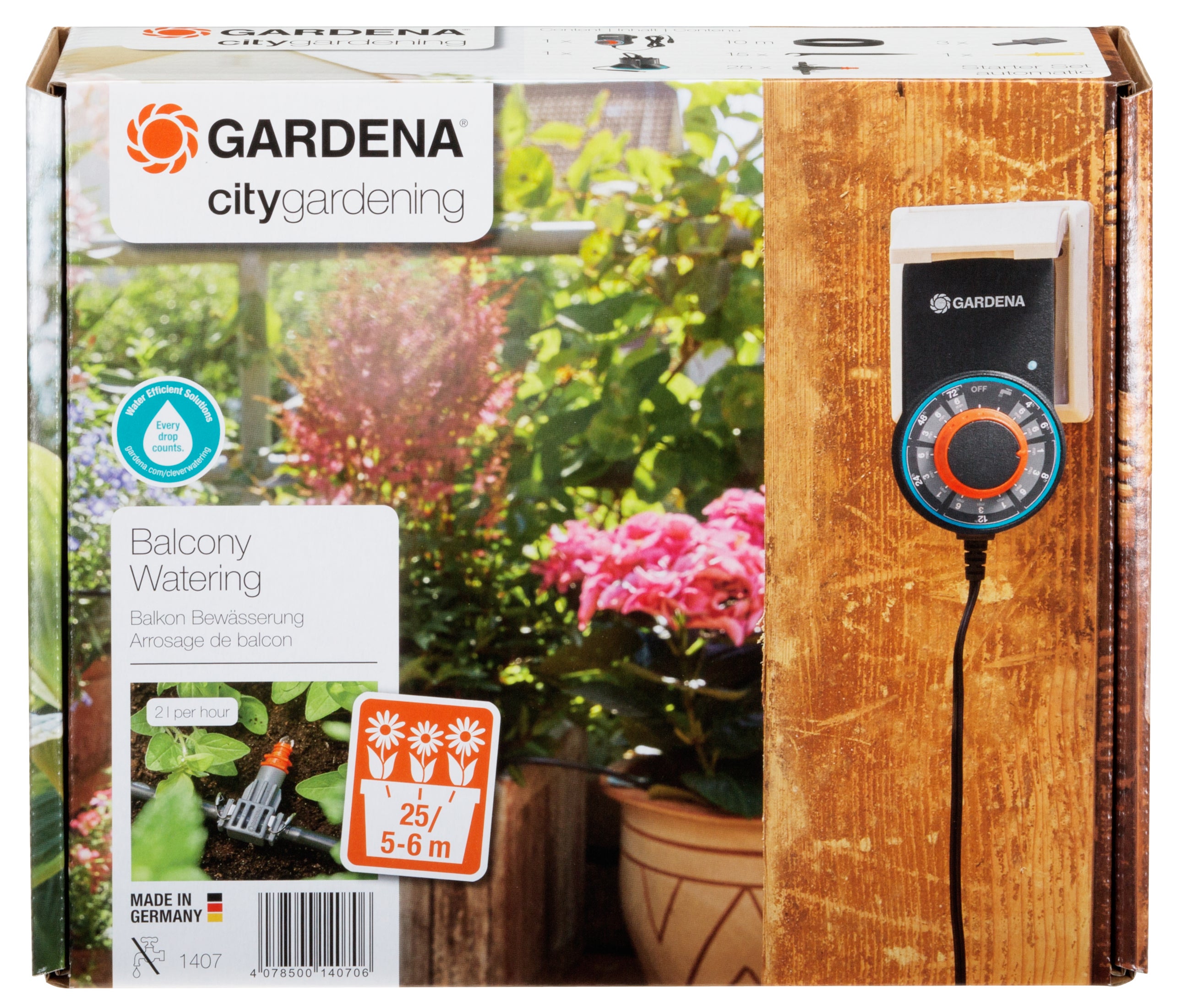 Gardena Balkon Bewässerung city gardening #01407-20.