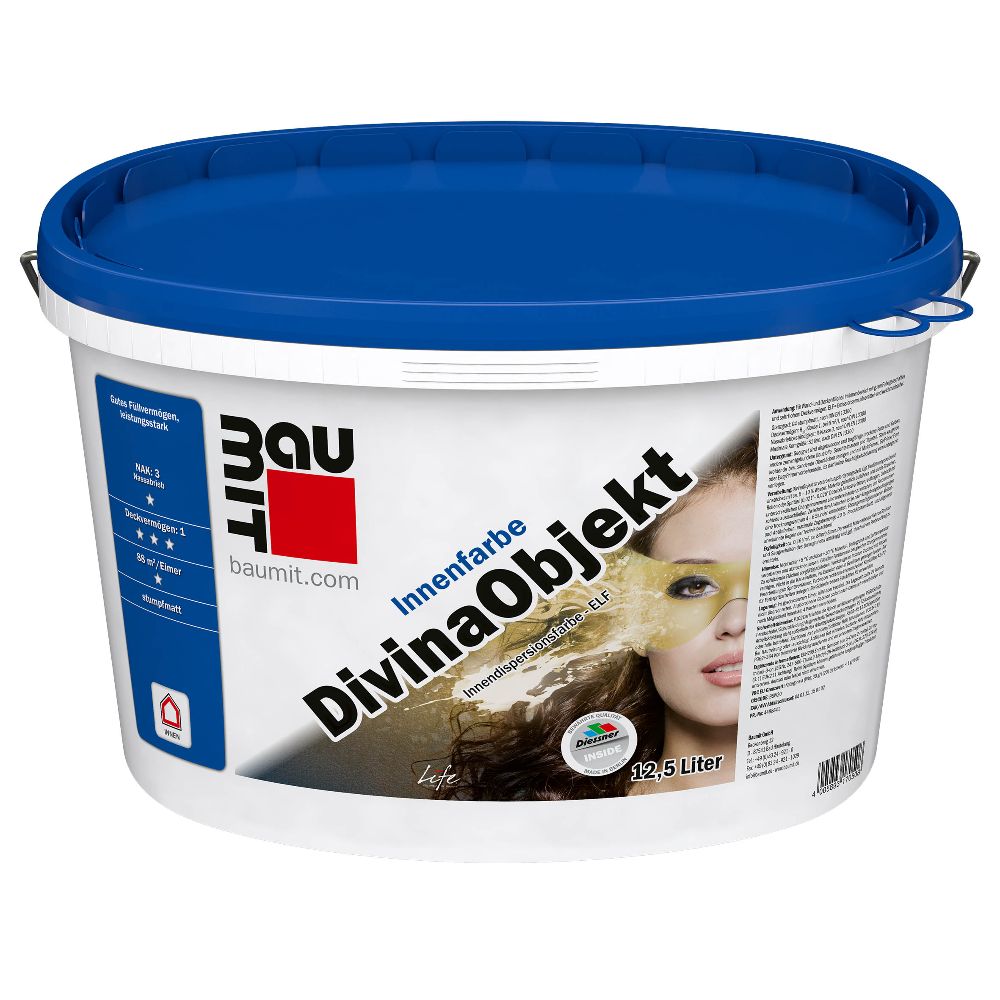 Baumit DivinaObjekt Dispersionsfarbe Innenfarbe Wandfarbe weiß innen 12,5 L