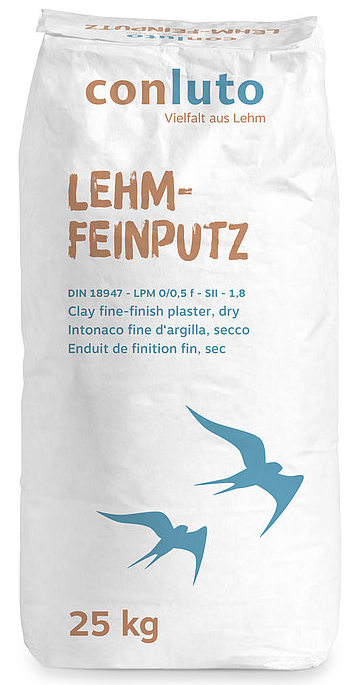 Conluto Lehm Lehm-Feinputz Putz Lehmputzmörtel DIN 18947 25 kg