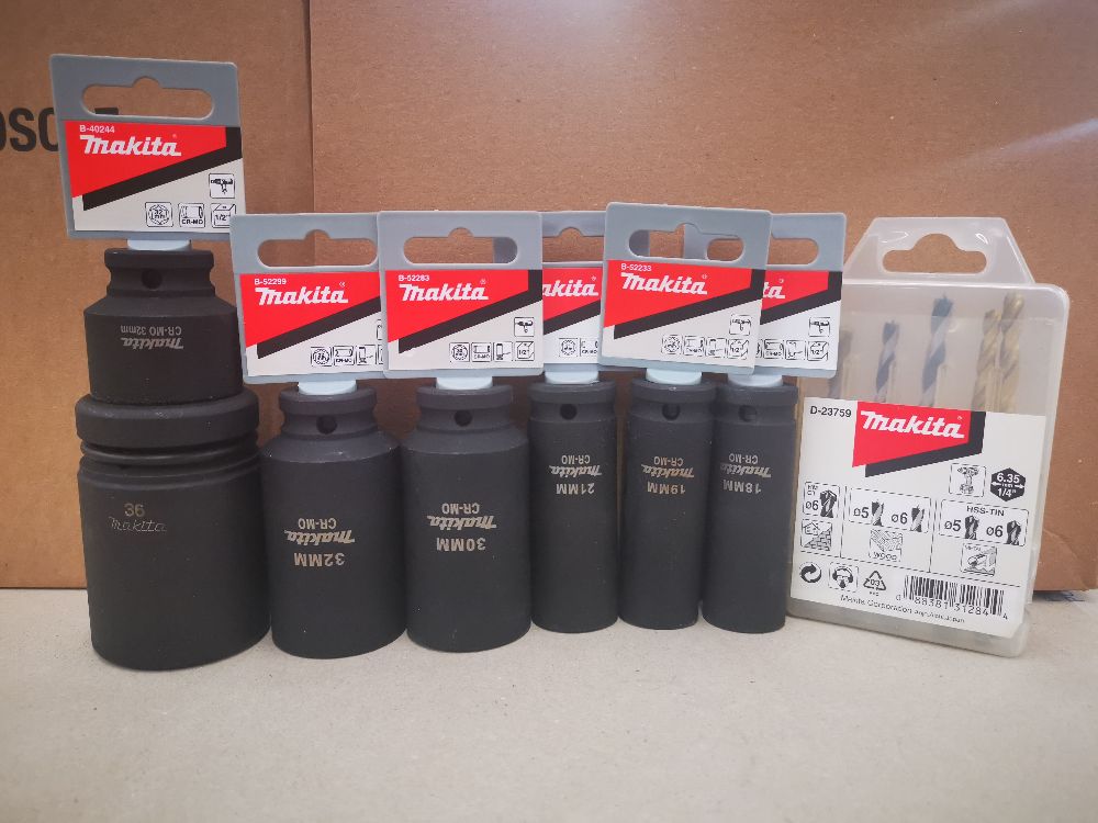 8´teiliges MAKITA Schlagnuss & Bohrer-Set - Restposten - Abverkauf