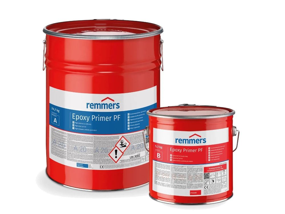 Remmers Epoxy Primer PF Grundierung und Basisschicht lichtgrau (ca. RAL 7035) 30 kg