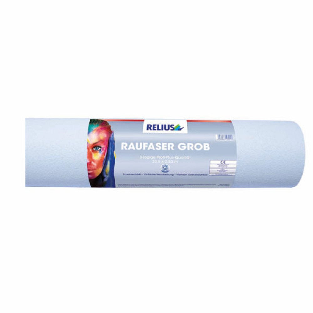 Relius Raufaser Tapete Raufasertapete grob 0,75 m x 125 m