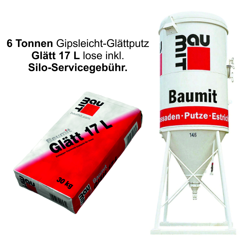 6 Tonnen Baumit Gipsleicht-Glättputz Glätt 17 L lose inkl Silo-Servicegebühr