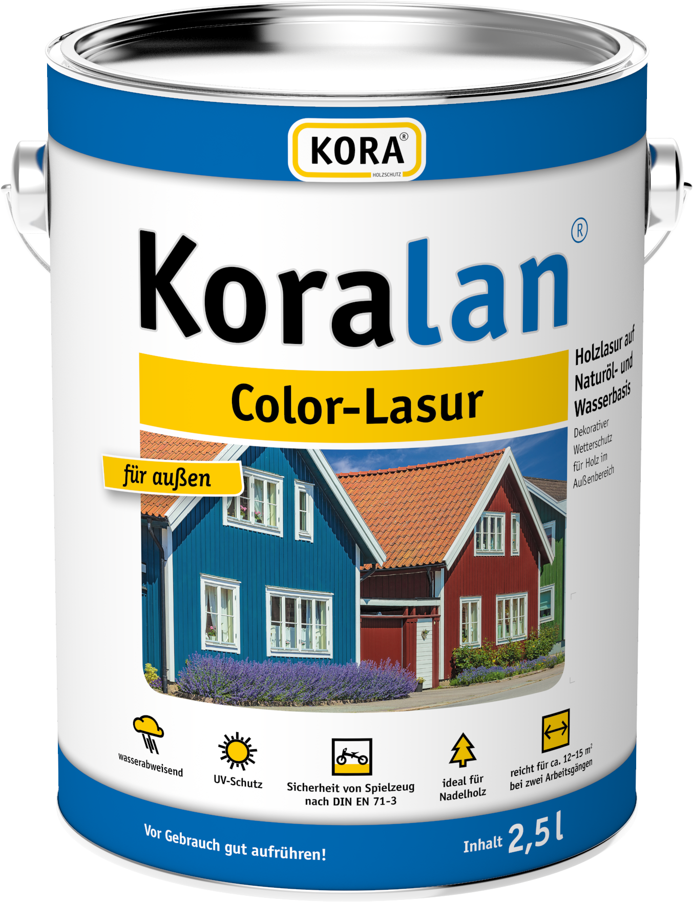 KORA Koralan Color-Lasur 2,5 Liter in 12 Farben Holzlasur Lasur Holzschutz KORA Koralan Color-Lasur 2,5 Liter in 12 Farben Holzlasur Lasur Holzschutz
