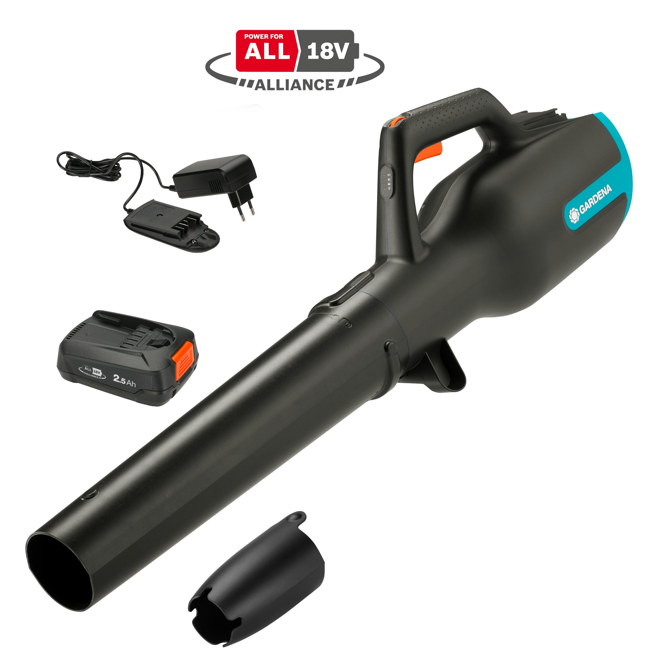 Gardena Akku-Gartenbläser PowerJet 18V P4A Ready-To-Use Set #14890-20.