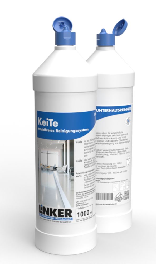 KeiTe -tensidfreier Hochleistungsreiniger Edelstahl, Feinsteinzeug, Marmor 1 Liter Flasche
