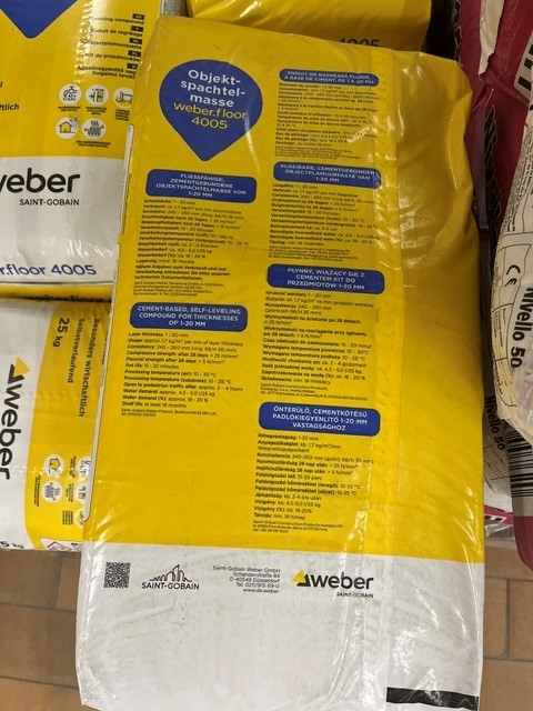 weber.floor 4005 Objektspachtelmasse Bodenausgleichsmasse Ausgleichsmasse 1-20 mm  Innen 25 kg