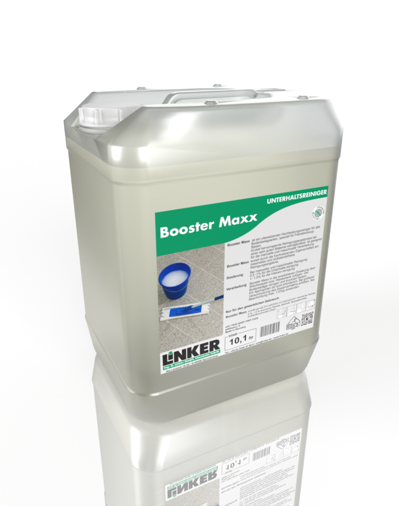 Linker Chemie Booster Maxx Schonreiniger für nahezu alle Bodenbeläge 10,1 Liter Linker Chemie Booster Maxx Schonreiniger für nahezu alle Bodenbeläge 10,1 Liter