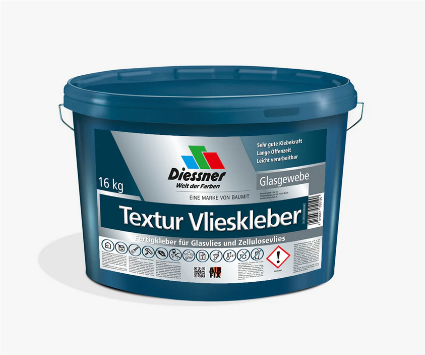 Diessner Textur plus Fertigkleber Glasvlies Vlieskleber 16 kg