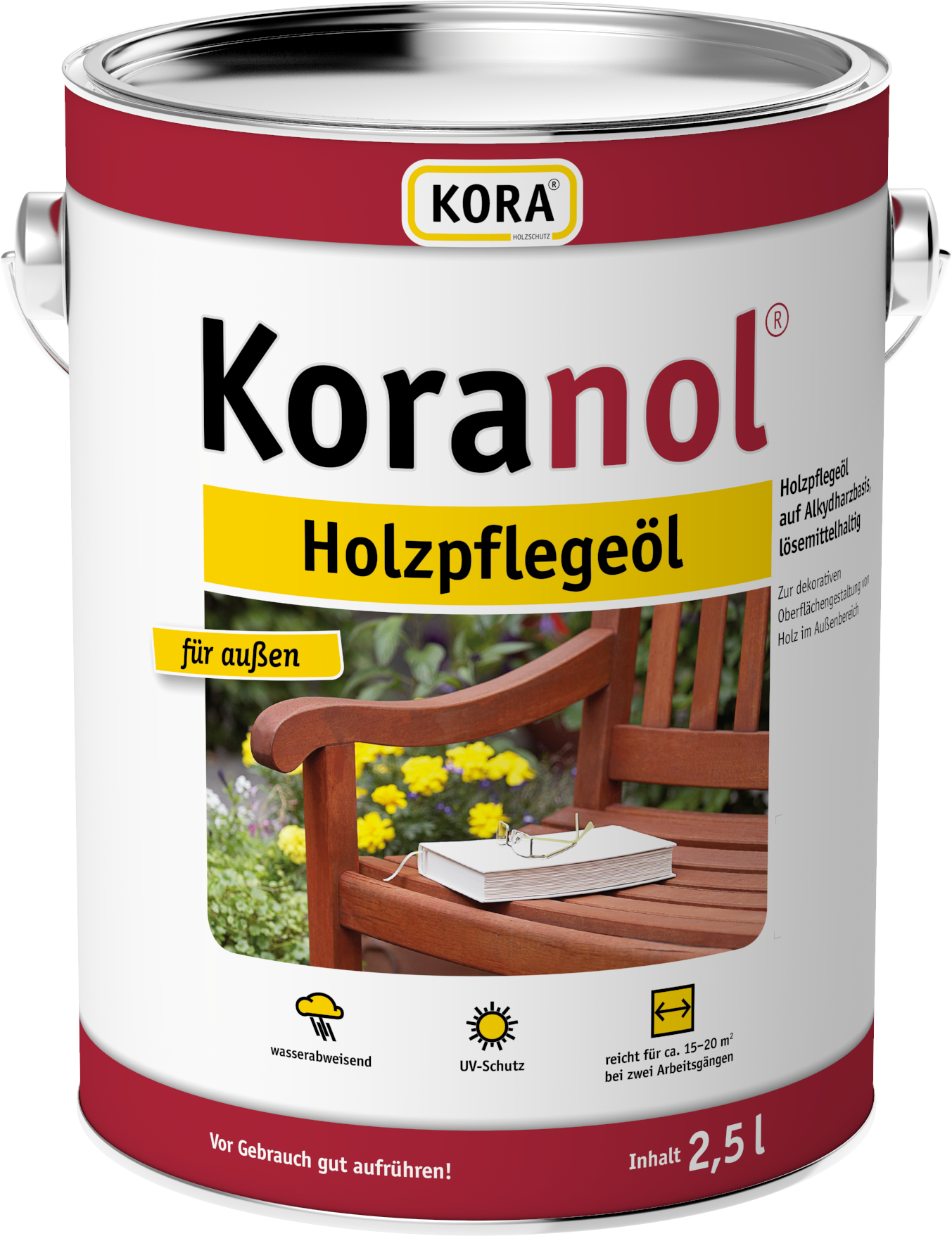 KORA Koranol Holzpflegeöl 2,5 Liter in 4 Farben Holzöl Öl Holzschutz