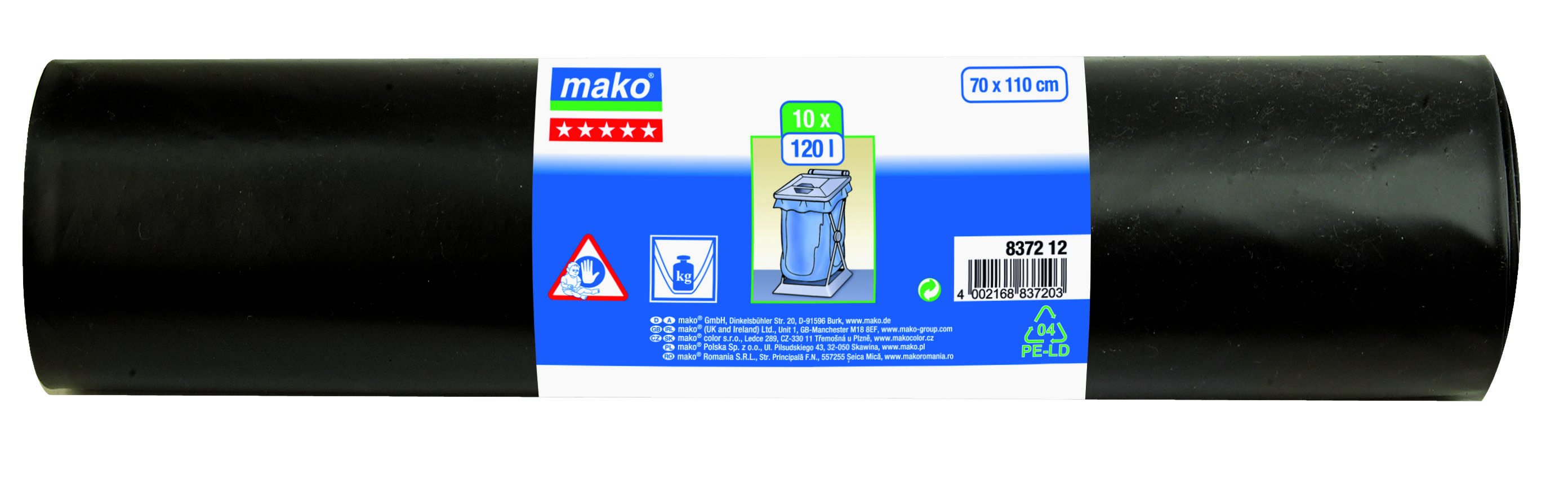 Müllsäcke PREMIUM, LDPE, extra stark, 10 Stück auf Rolle